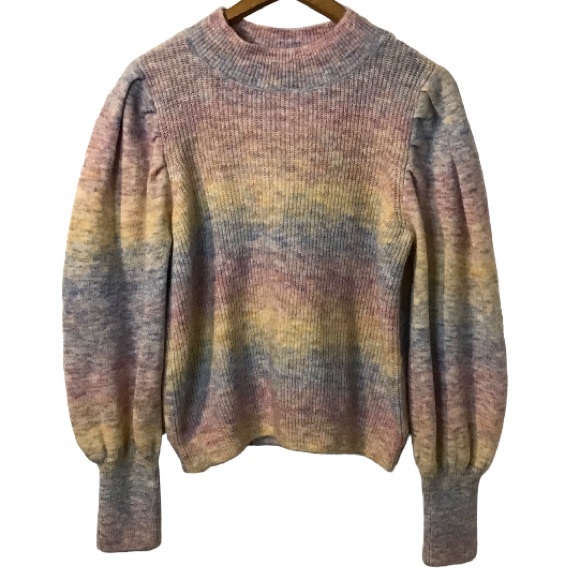 Modesto Long Balloon Sleeve Knit Sweater Rose